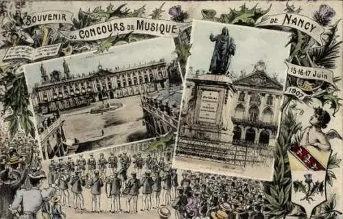 Ak Nancy Meurthe et Moselle, Concours de Musique Juin 1907, Place Stanislas