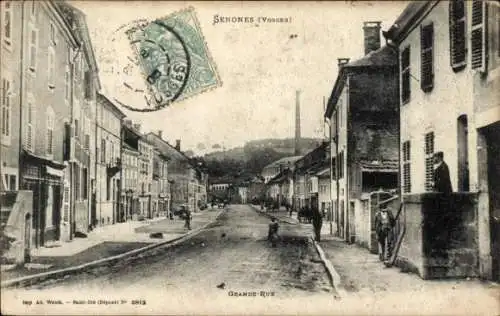 Ak Senones Sens Lorraine Vosges, Grande Rue