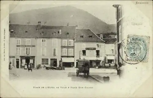 CPA Senones Sens Lorraine Vosges, Place de l'Hotel de Ville, Place Dom Calmet
