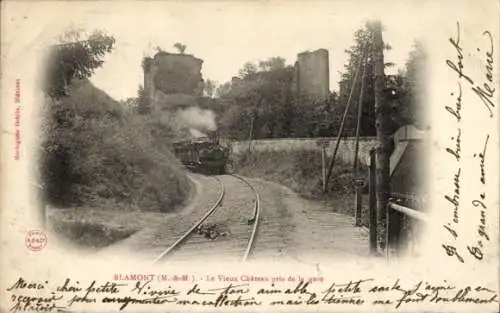 CPA Blamont Meurthe et Moselle, Vieux Chateau pris de la gare