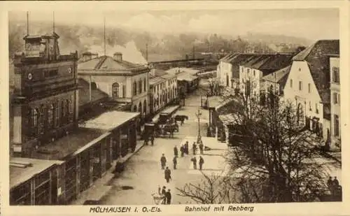 Ak Mulhouse Mülhausen Elsass Haut Rhin, Bahnhof, Rebberg