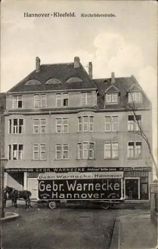 Ak Kleefeld Hannover in Niedersachsen, Kirchröderstraße, Gebr. Warnecke, Reklame