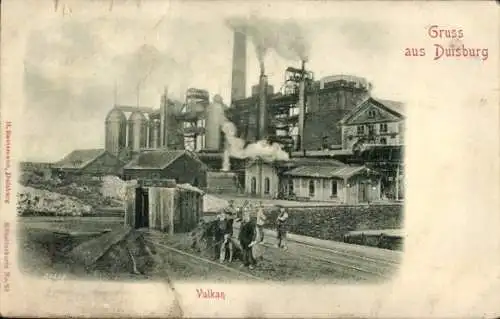 Relief Ak Duisburg im Ruhrgebiet, Vulkan