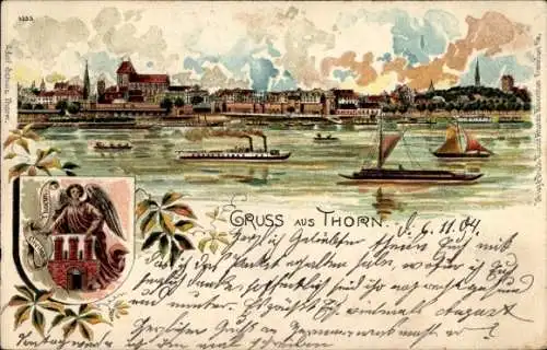 Wappen Litho Toruń Thorn Westpreußen, Panorama