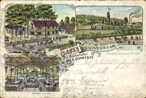 Litho Duisburg im Ruhrgebiet, Restauration Wilh. Schwerdt