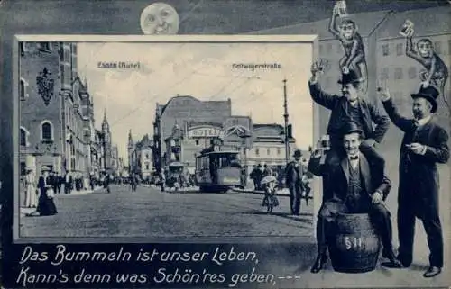 Ak Essen im Ruhrgebiet, Kettwiger Straße, Straßenbahn