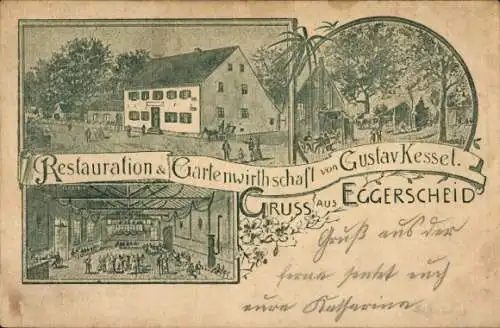 Ak Eggerscheidt Ratingen im Kreis Mettmann, Restauration Gartenwirtschaft Gustav Kessel