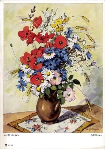 Künstler Ak Regele, R., Feldblumen, Blumenstrauß