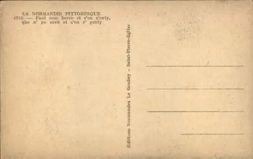 Ak Normandie, Mann und Frau in Tracht