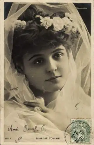 Ak Schauspielerin Blanche Toutain, Porträt