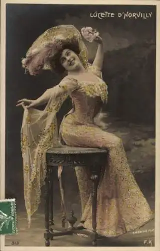 Ak Schauspielerin Lucette D'Horvilly, Portrait