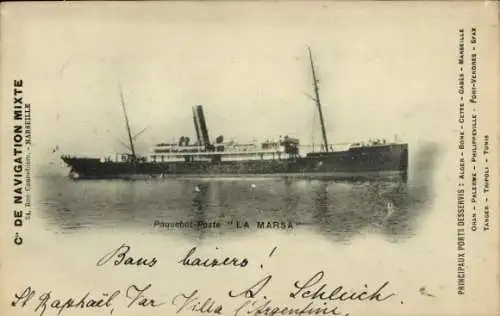 CPA Paquebot Poste La Marsa, Compagnie de Navigation Mixte