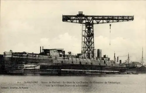 CPA Saint-Nazaire Loire Atlantique, Bassin de Penhoet, Chantiers de l'Atlantique, Cuirasse Diderot