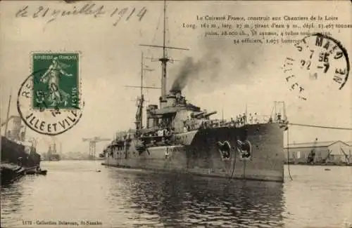 CPA Marine Militaire Francaise, Cuirassé France