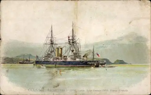 Litho HMS Caesar, Royal Navy