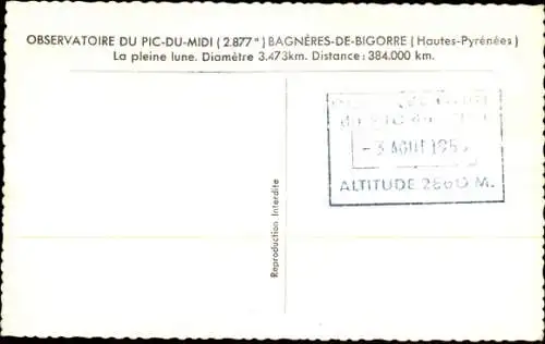 CPA Observatoire du Pic-du-Midi, La pleine Lune