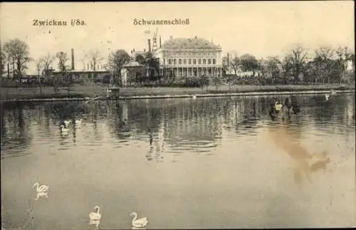 Ak Zwickau in Sachsen, Schwanenschloss