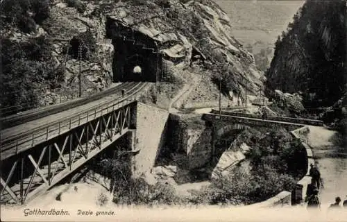 Ak Kt. Tessin, Gotthardbahn, Dazio grande