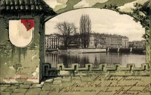 Ak Genf Stadt Schweiz, Schöne Aussicht auf den Genfersee, Stadtansicht, Historische Gebäude, W...