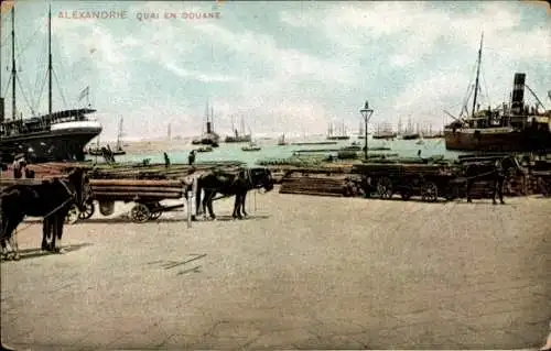 Ak Alexandria Ägypten, Quai en Douane