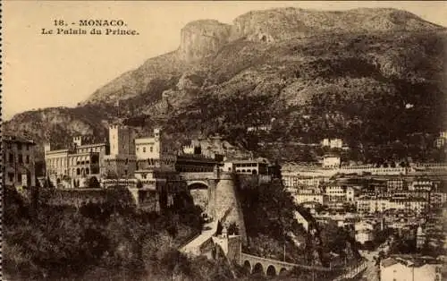 Ak Monaco, Le Palais du Prince, Berglandschaft,  Architektur