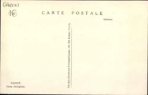 Ak Gabun, Case indigène, Traditionelles Gebäude, Palmen