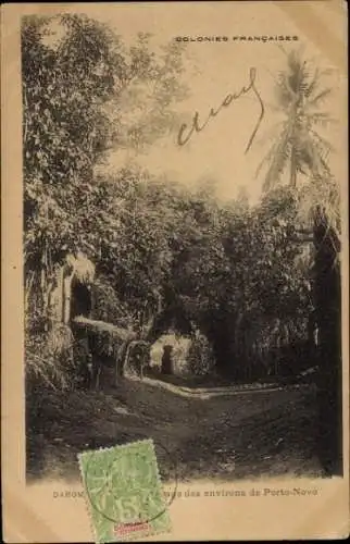 Ak Porto Novo Benin, Blick auf eien Weg durch den Dschungel