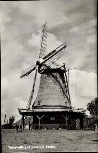Ak Formerum Terschelling Friesland Niederlande, Windmühle,  Formerum, Wolken