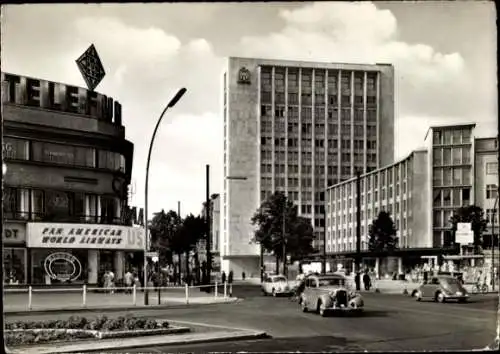 Ak Berlin Charlottenburg, Kurfürstendamm, Allianz Hochhaus,  Autos, Pan American