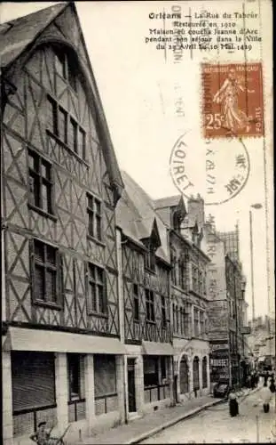 Ak Orléans Loiret, Rue du Tabour, Jeanne d'Arc