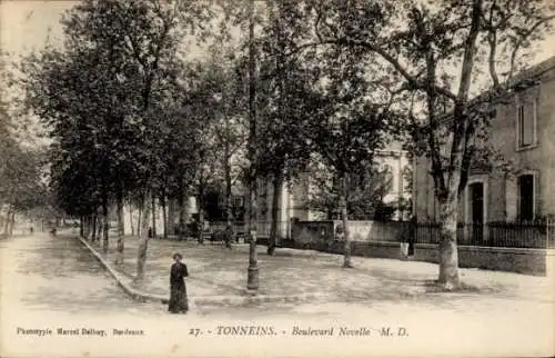 CPA Tonneins Lot et Garonne, Boulevard Novello