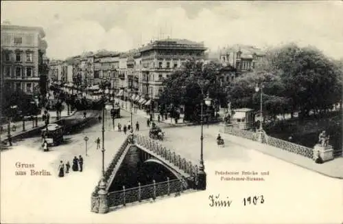 Ak Berlin Tiergarten, Potsdamer Brücke, Potsdamer Straße