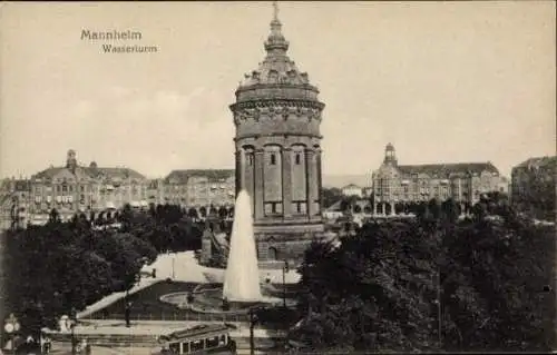 Ak Mannheim in Baden, Wasserturm,  Gebäude, Stadtansicht
