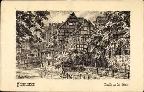 Künstler Ak Müllers, Rudi, Hannover in Niedersachsen, Leinepartie