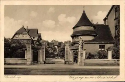 Ak Duisburg im Ruhrgebiet, Eingang zum Akazienhof