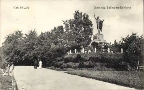 Ak Schleswig an der Schlei, Chemnitz Bellmann-Denkmal