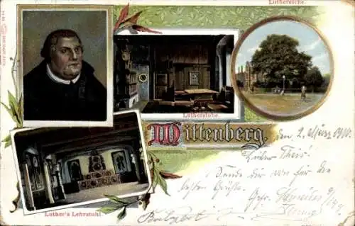 Ak Lutherstadt Wittenberg, Martin Luther, Lutherstube, lutherische Motive,  Szenen