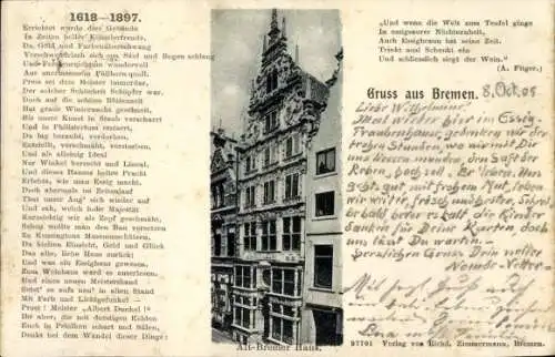 Ak Hansestadt Bremen, Alt-Bremer Haus,  Architektur, Gedicht über Essig, Grüße aus Bremen