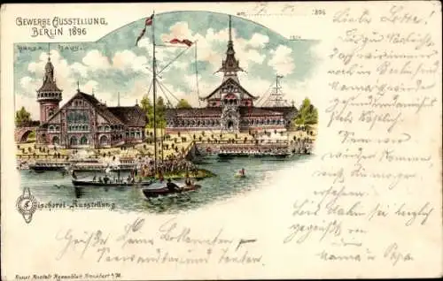 Litho Berlin Treptow, Gewerbeausstellung 1896, Hansa Haus