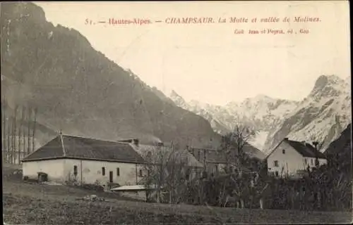Ak La Motte en Champsaur Hautes Alpes, Teilansicht