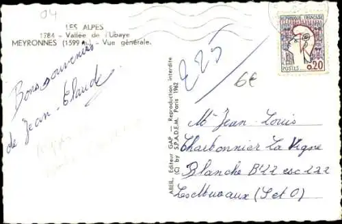 CPA Meyronnes Alpes de Haute Provence, Vallée de l'Ubaye, Vue générale