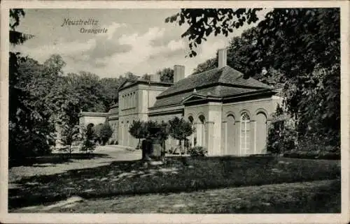 Ak Neustrelitz in Mecklenburg, Orangerie in  schöne Architektur, grüne Umgebung