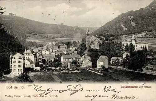 Ak Bad Bertrich an der Mosel Eifel, Gesamtansicht, Ostansicht, Kirche, Wohnhäuser, Verlag Friedr.