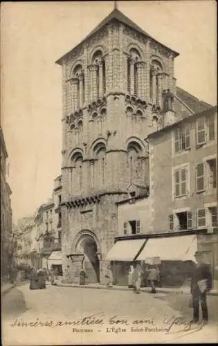 Ak Poitiers Vienne, Eglise Saint-Porchaire,  Architektur, Stadtansicht, 