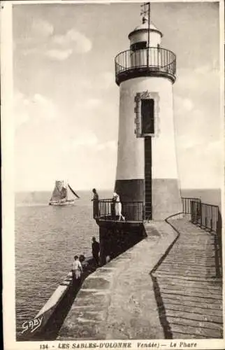 Ak Les Sables d'Olonne Vendée, Leuchtturm
