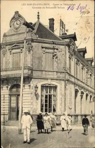 Ak Les Sables d'Olonne Vendée, Postes et Telegraphes, Constume du Policeman Sablais