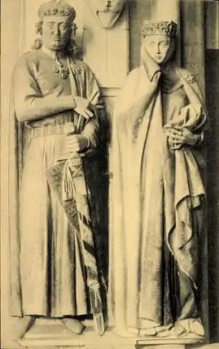 Ak Naumburg an der Saale, Eckartus und Uta, Figuren, Carl Becker, Kenstanstalt