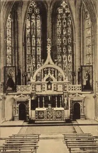 Ak Naumburg an der Saale, Innenansicht des Doms, gotische Architektur, Altar, Kirchenbänke