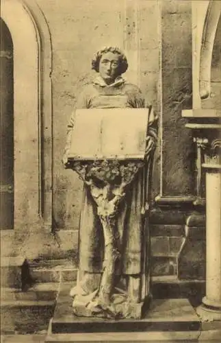Ak Naumburg an der Saale, Statue eines Diakons,  Architektur, sepia Ton