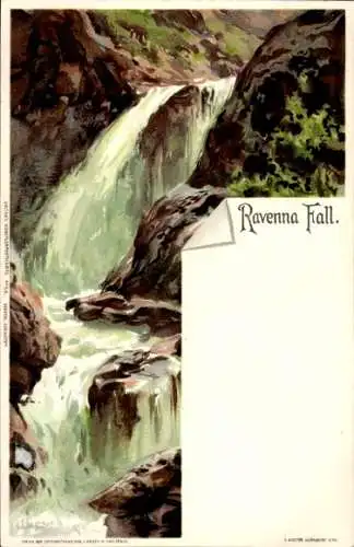 Künstler Litho Biese, C., Breitnau im Schwarzwald, Ravenna Fall